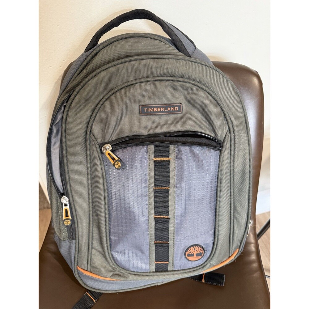 TIMBERLAND Black Green OUTDOOR HIKING BACKPACK  18" tall Gym Gear School Bag